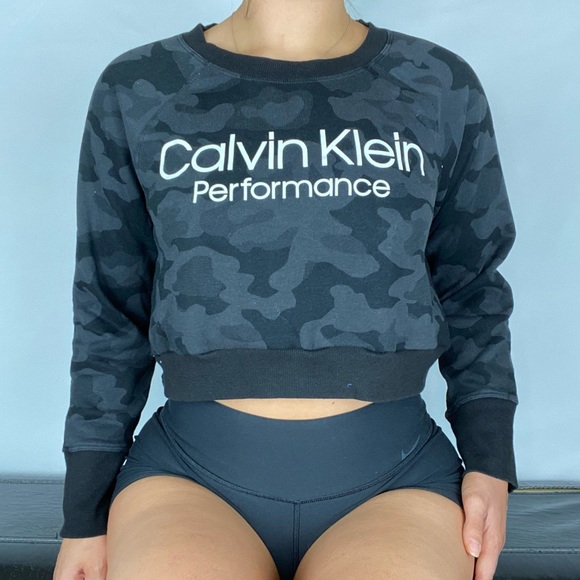 CALVIN‎ KLEIN Performance Crop Sweatshirt Pullover - Picture 1 of 2